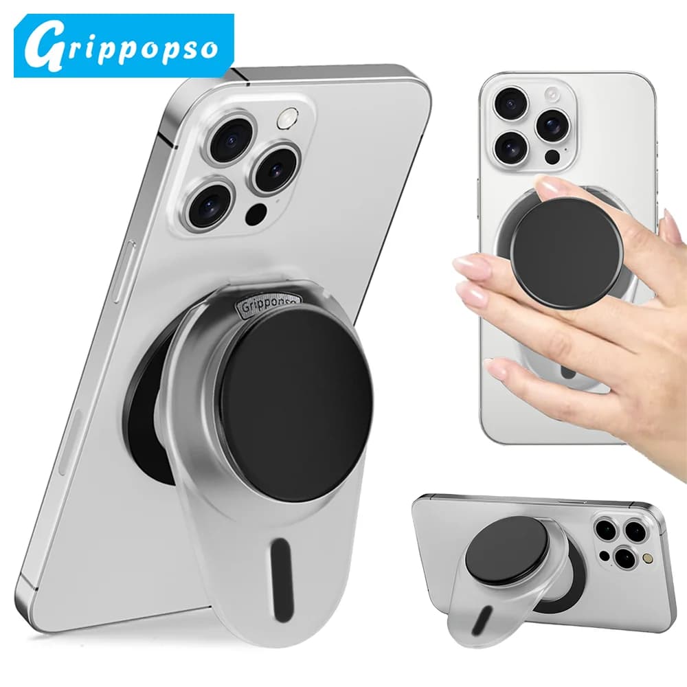 Grippopso universale per presa per impugnatura per telefono MagSafe Nuovo supporto regolabile con impugnatura magnetica in silicone morbido 3000G per accesso iPhone