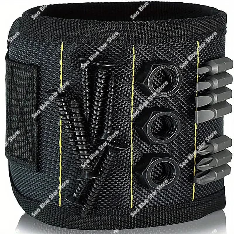 Cinturino da polso magnetico adesivo in Velcro per attrezzi, cacciaviti e viti