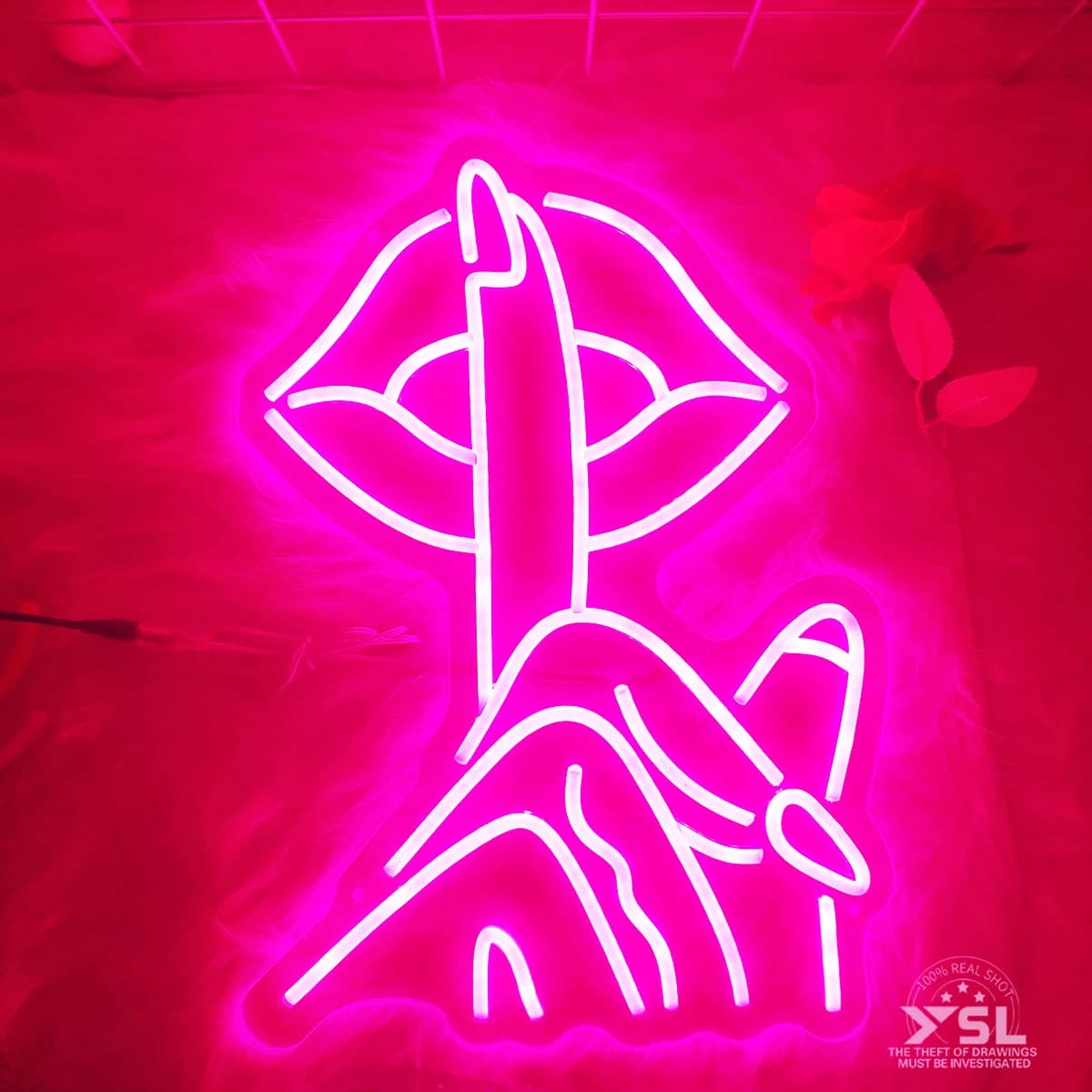 Sexy Finger lip gloss neon sign bar, KTV restaurant party Led Neon light Room decoration hang on the wall per rendere la tua festa