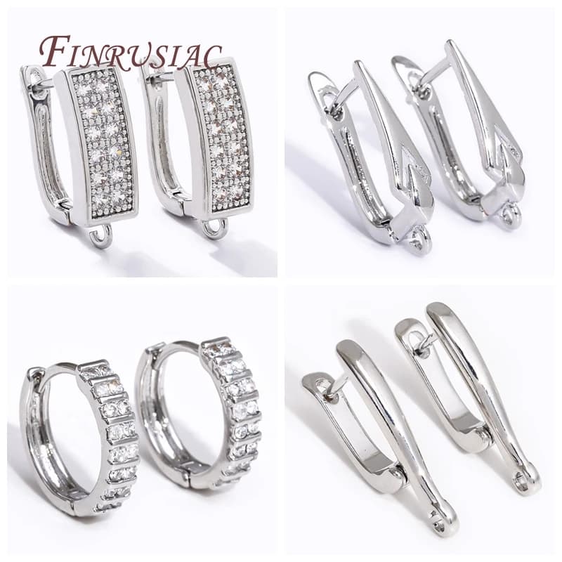 DIY Women's Earring Making Accessories 18K Gold Plated Anti-Allergy Basic Ear Wire Fasteners Earring Hooks Fittings