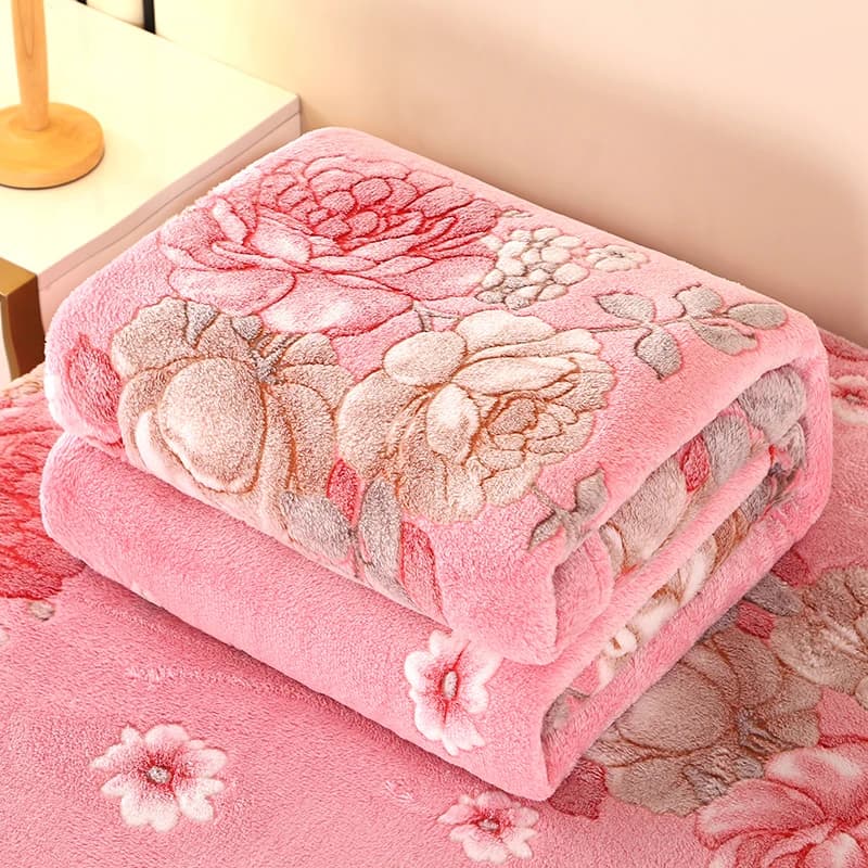 1 pz Coperta in pile calda stile floreale, plaid, scialle da viaggio, coperta per pisolino sul divano, lenzuolo per la casa, Manta 70x100cm, adatta per animali domestici
