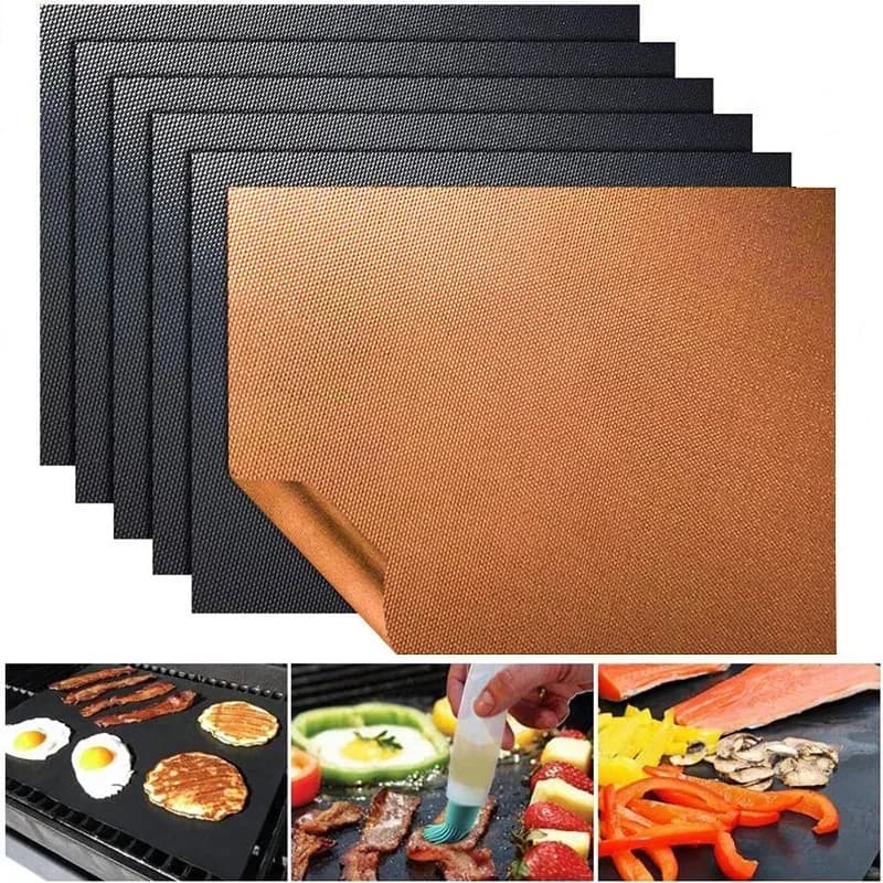 3/5pcs Reusable Non-Stick BBQ Grill Mat Pad Baking Sheet Portable Outdoor Picnic Cooking Barbecue Oven Tool Barbeque Accessories
