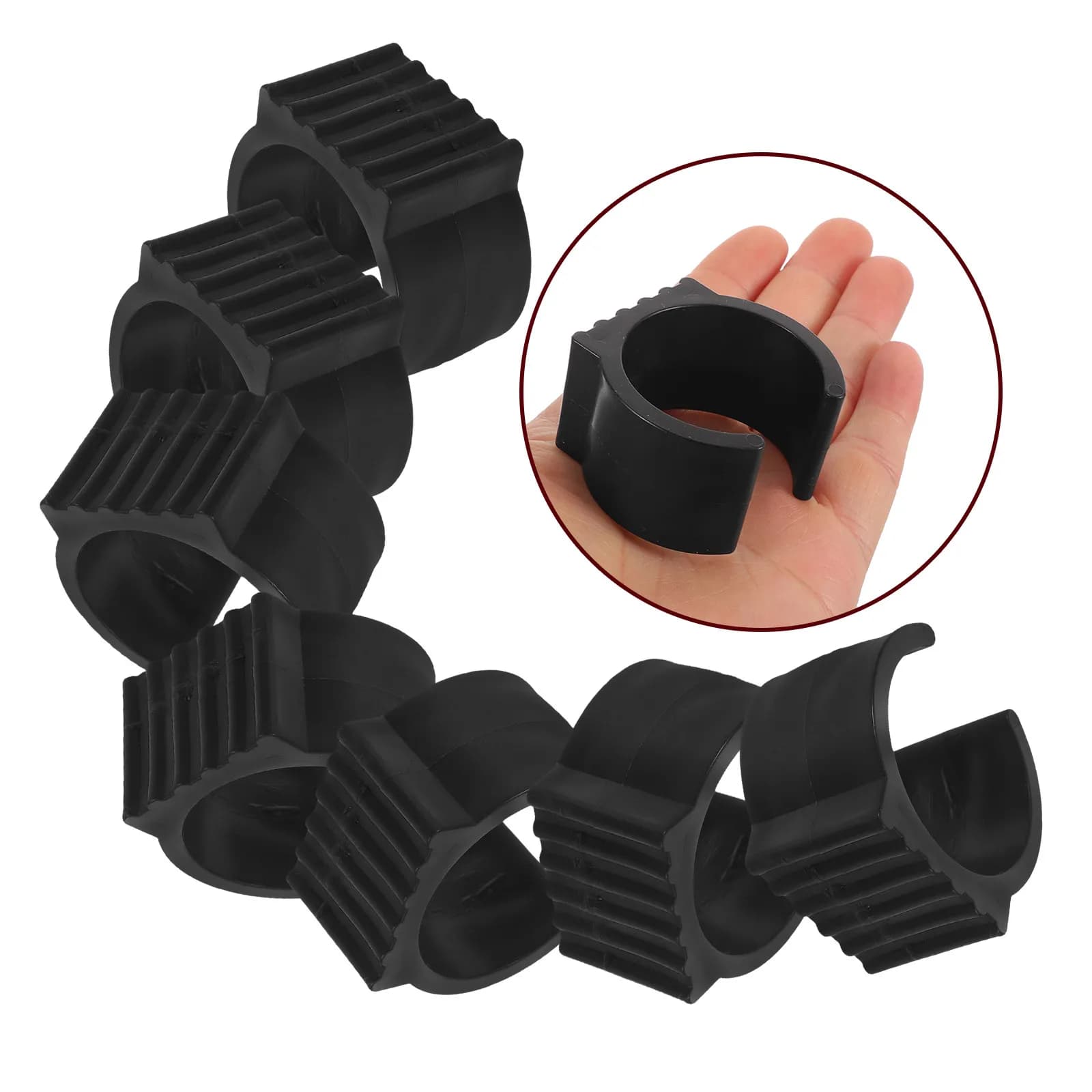 20 Pezzi Coprigambe a U per Sedie e Supporti per Amache, Diametro 38-42mm, Protezioni Antiscivolo in Vinile per Pavimenti, Cuscinetti per Piedi di Mobili