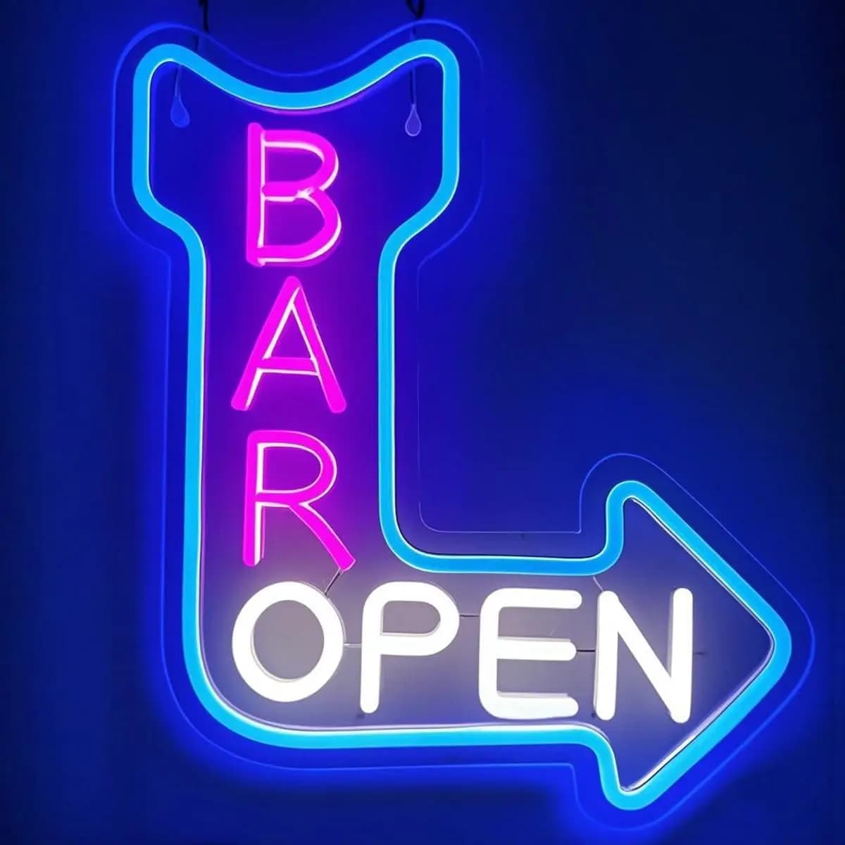 Insegna al Neon 'Bar Open', Luce da Parete Artistica per Attività Commerciali, Alimentata USB, Luce al Neon LED per Bar, Club, Birrerie, Ristoranti, Decorazione Camera da Letto, Regalo
