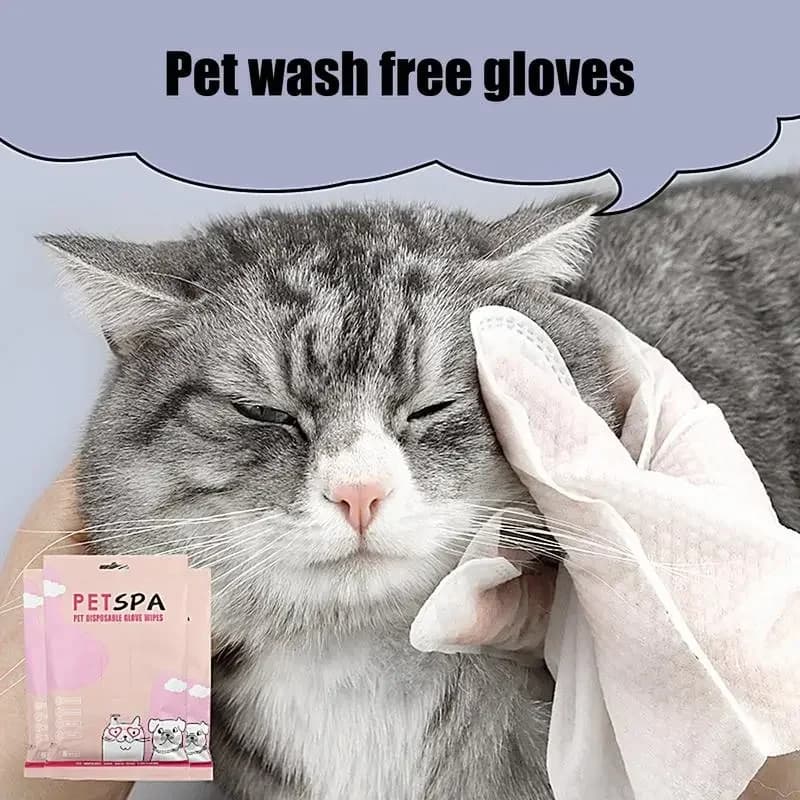 6PCS Non-Woven Soft Dog Washing Gloves for Pet Grooming Comfortable Mild Cleaning Massage Gloves for Deep Cleaning