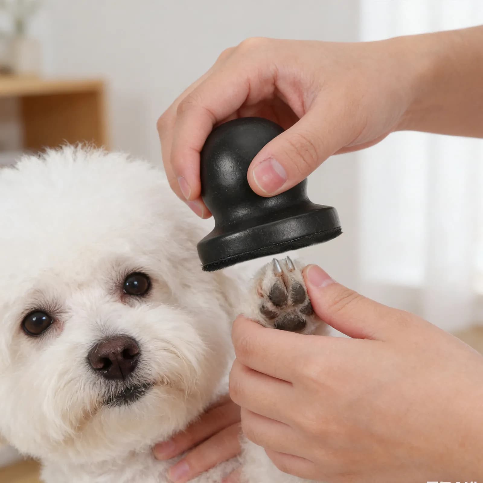 1 Set Lima per Unghie per Cani Ergonomica in Legno con Cartucce Abrasive di Ricambio per la Cura e la Toelettatura di Razze Piccole