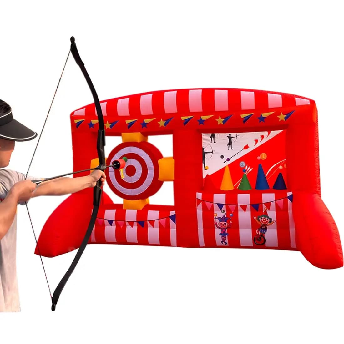 Dardo gonfiabile + gamma di tiro con l'arco gonfiabile tiro con l'arco tiro con l'arco bersaglio 2 in 1 giochi sportivi interattivi per eventi di festa