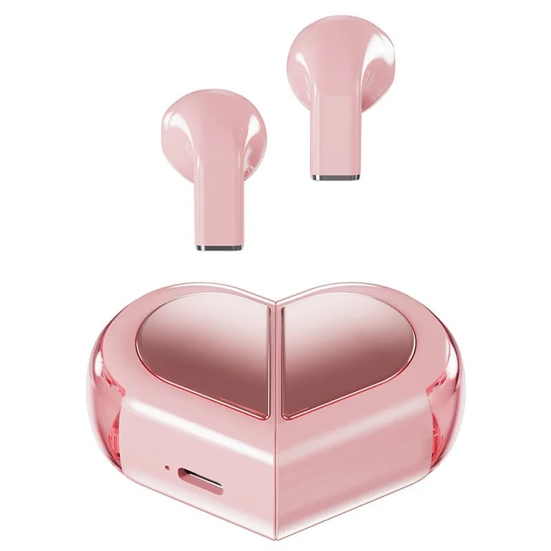 Auricolari Bluetooth Wireless Girevoli a Forma di Cuore, Cuffie con Suono HIFI, Controllo Touch, Auricolari per Gaming