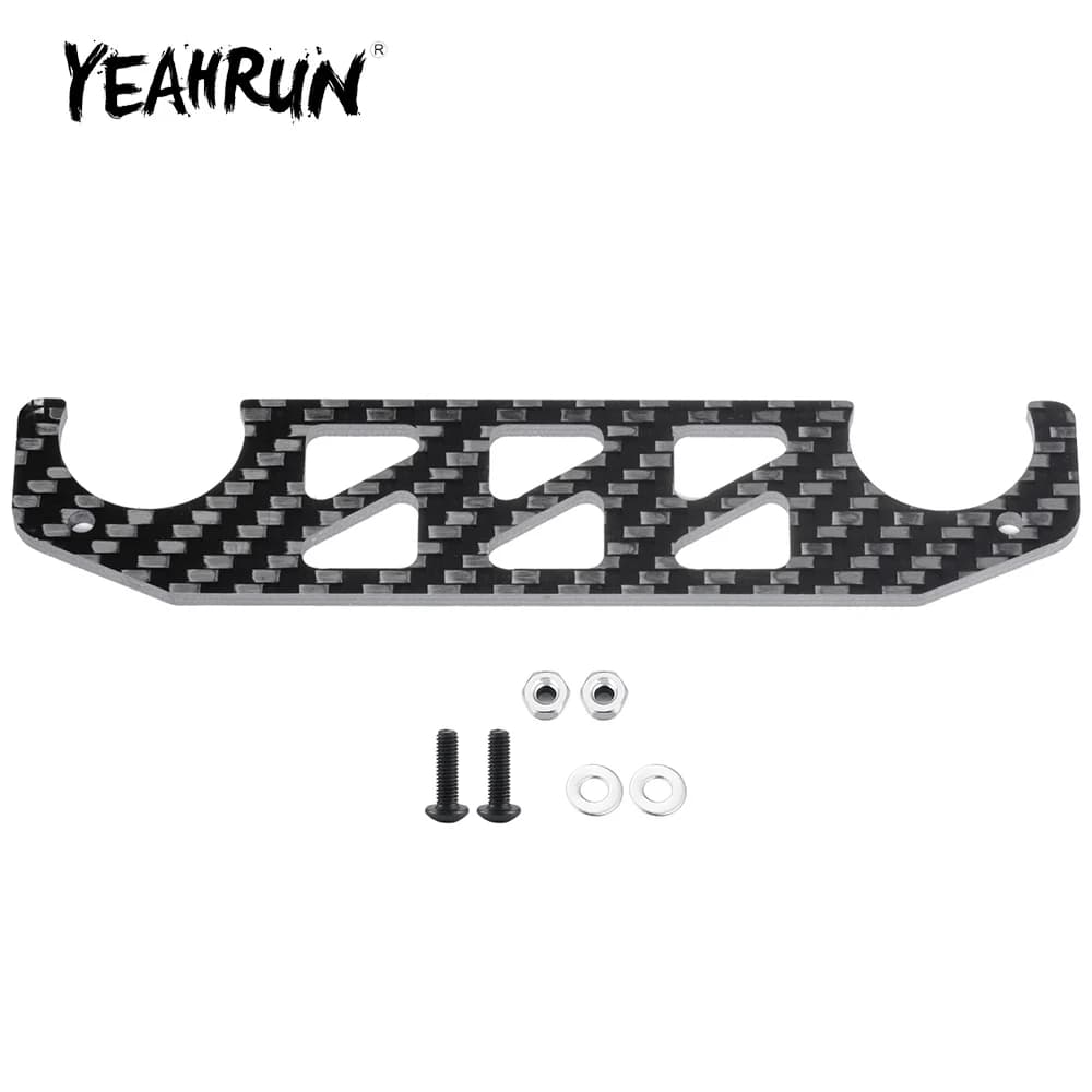 YEAHRUN Carbon Fiber Front Chassis Support Plate for Tamiya Lunch Box 1/12 RC Monster Truck Upgrade Parts Accessories