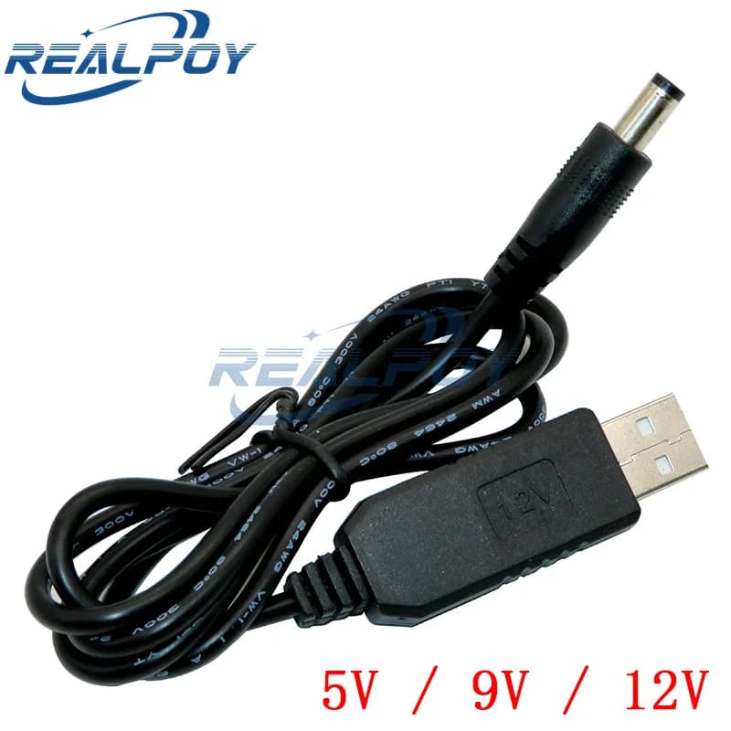 Linea USB Power Boost Dc 5v a Dc 9v / 12v Modulo step up Cavo adattatore convertitore USB Spina 2,1x5,5mm