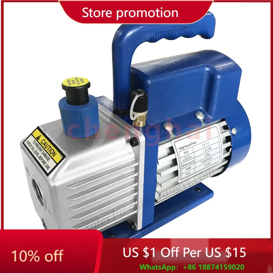 Auto Aria Condizionata Refrigerante Singolo Stadio Pompa di Vuoto VP115 2CFM 1/4HP Rotary Palette Pompa di Vuoto HVAC Pompa di Vuoto