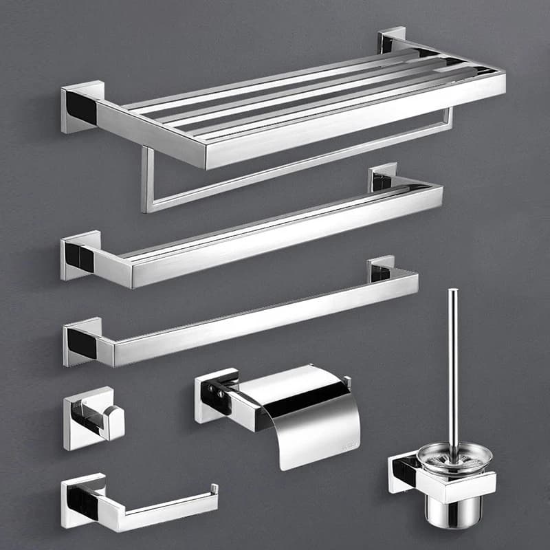 Set portasciugamani con gancio per accappatoio da bagno dell'hotel Accessori per WC a parete Set di accessori per il bagno da 6 pezzi