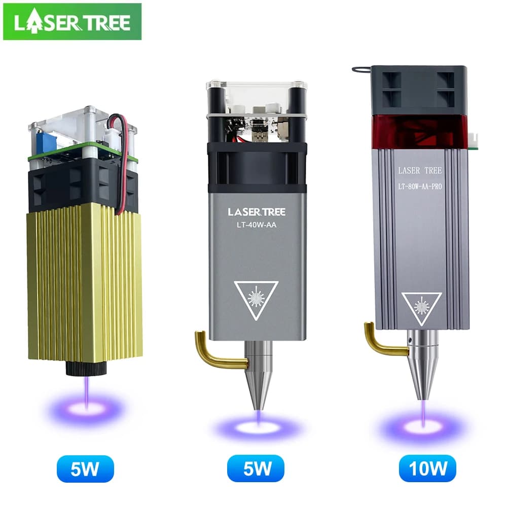 LASER TREE Laser Module 4W 5W 10W Optical Power with Laser Head Air Assist 450nm TTL Blue Light Engraver Wood cutting DIY Tools