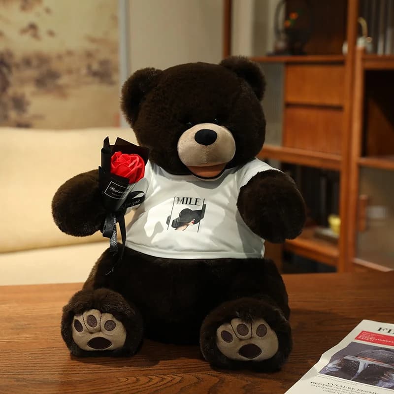 Orsacchiotto di Peluche 35cm, Regalo di Laurea, Animali di Peluche, Giocattoli Morbidi, Cuscino per Bambini, Regalo di Compleanno per Amanti e Neonati