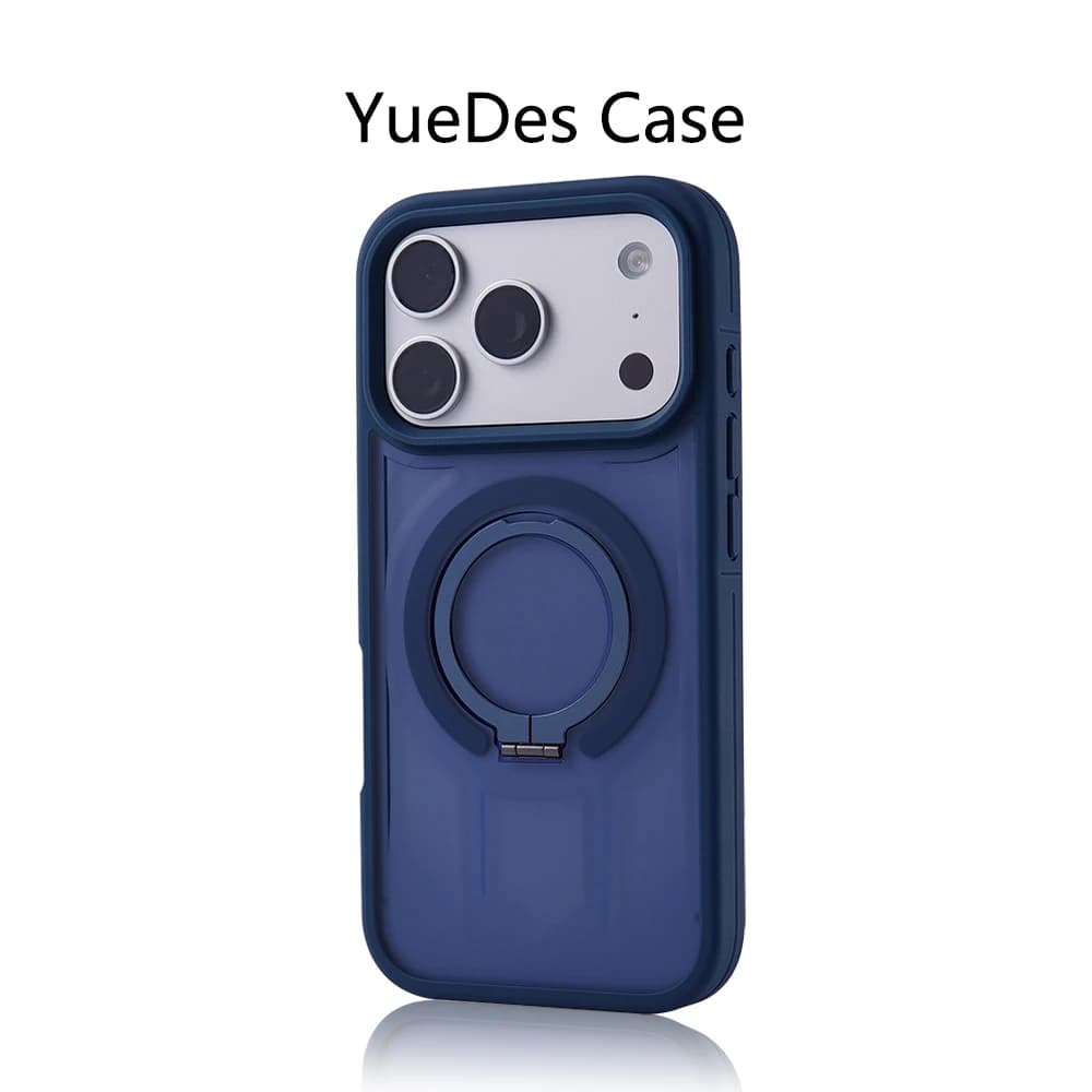 Luxury Matte Translucent Magnetic Bracket Bumper Case for iPhone 17 Pro Max Air 16 15 14 13 12 Plus For Magsafe Shockproof Cover