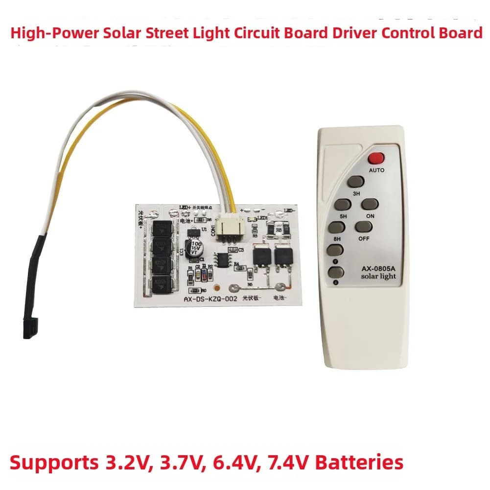 1 pz. Scheda di controllo solare 3.2V 6.4V con timer remoto 7.4V 10A per strisce LED e illuminazione esterna