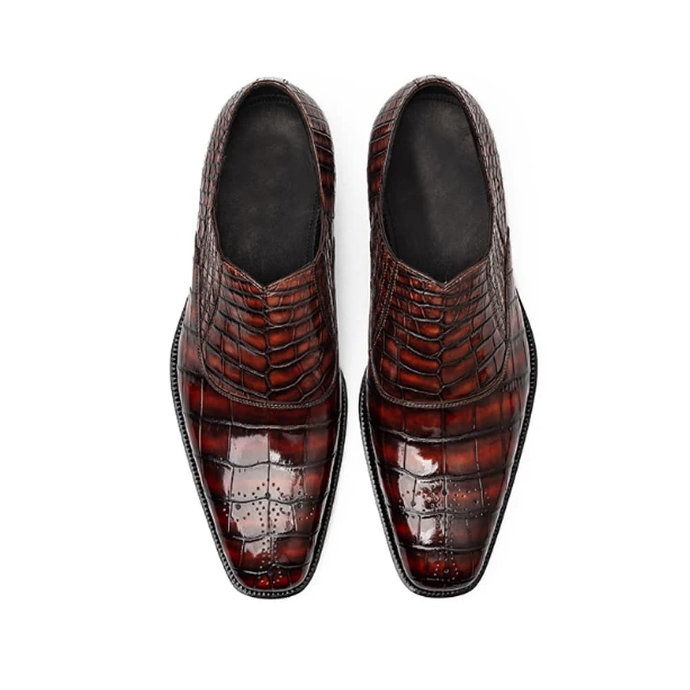 KEXIMA scarpe formali da uomo scarpe da coccodrillo maschili pennello colore wendding