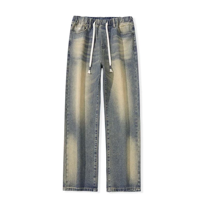 Jeans larghi da uomo Pantaloni larghi Pantaloni larghi da uomo Nuovi jeans Kpop Pantaloni in denim vintage Abbigliamento da uomo Coulisse in vita elastica