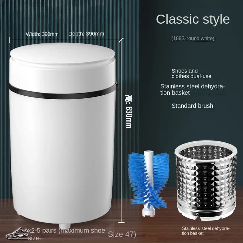 Lavatrice per scarpe 220V, piccola spazzolatrice per scarpe completamente automatica per uso domestico, integrata con lavaggio e spelatura DBB