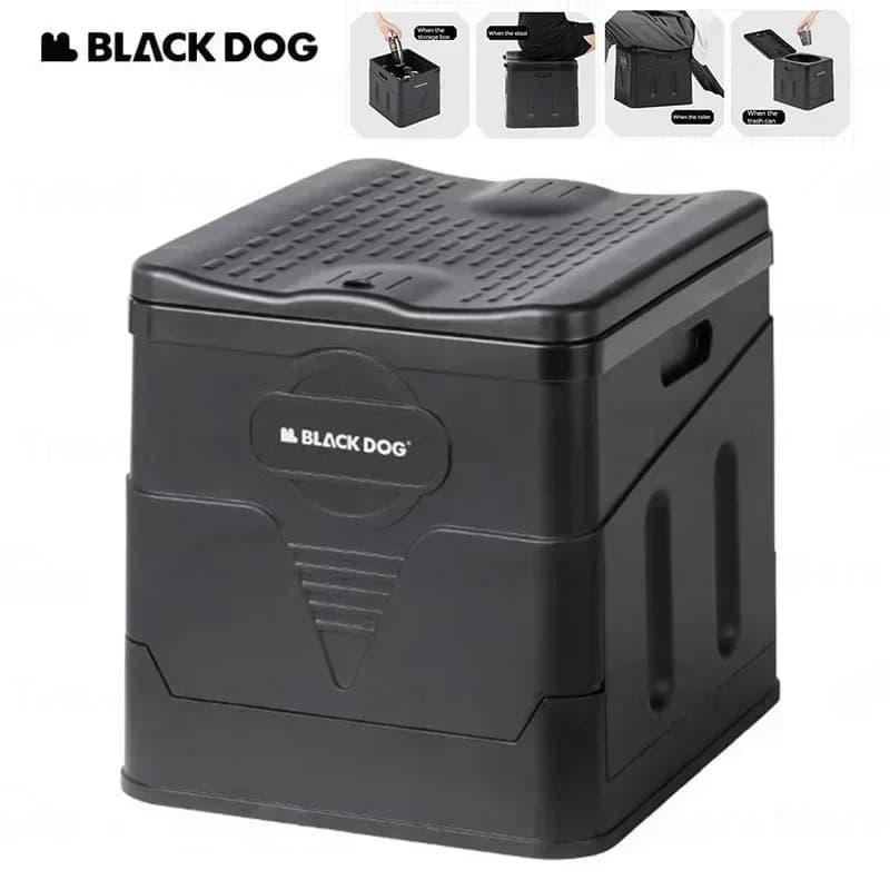 BLACKDOG Camping Mobile Toilet for Trips Plastic Storage Box Folding Car Outdoor UltralightTourist Stool Portable Trash Can for