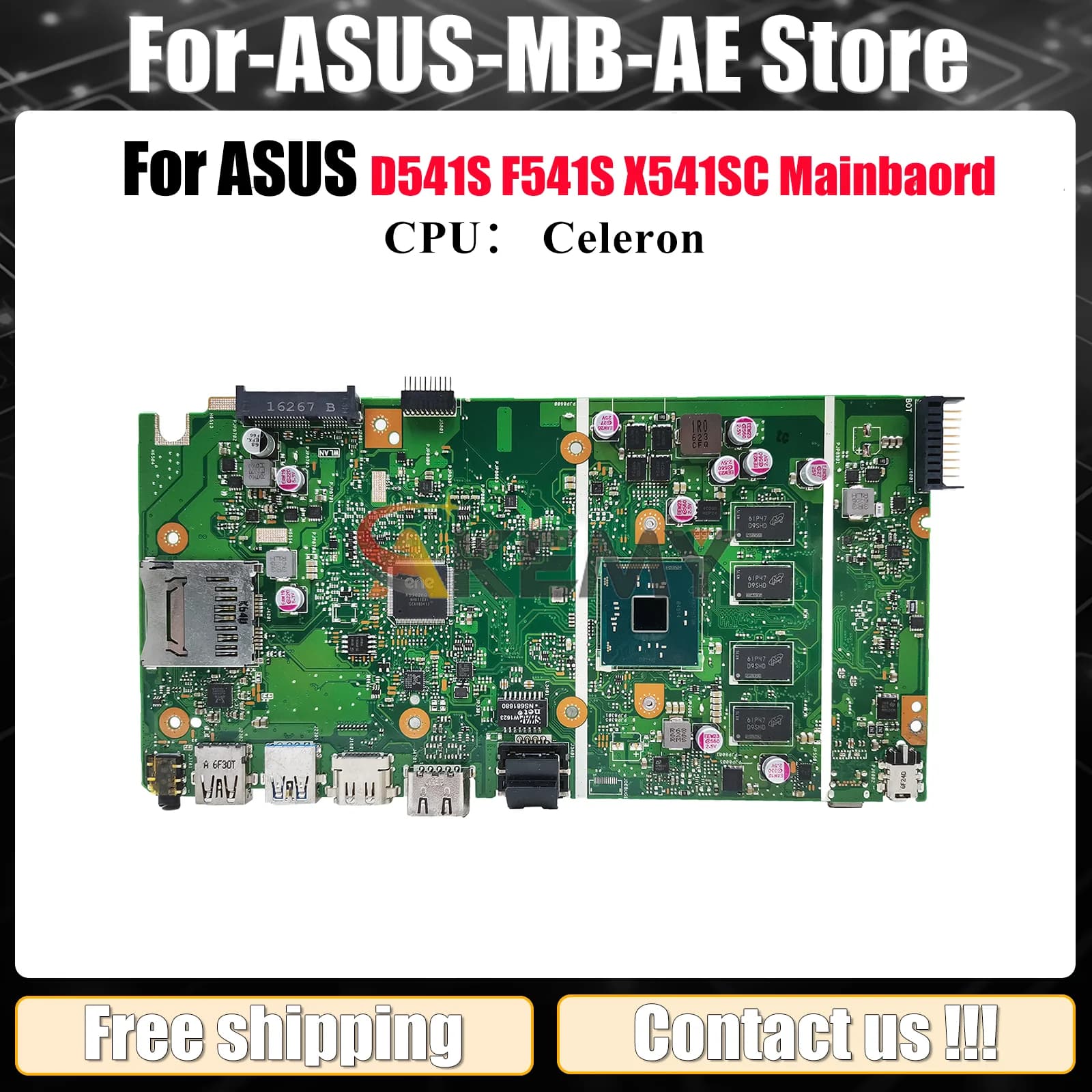 X541SA Laptop Motherboard For ASUS VivoBook F541S R541S A541S X541S X541SA D541S X541SC Notebook Mainboard With Celeron CPU stk