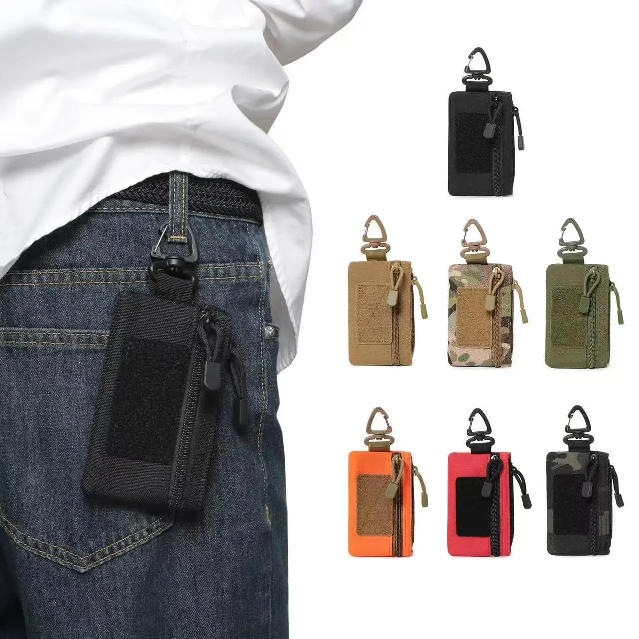 Marsupio da Escursionismo - Borsa Leggera con Cerniera per Chiavi e Monete, Marsupio Utilitario per Campeggio e Trekking