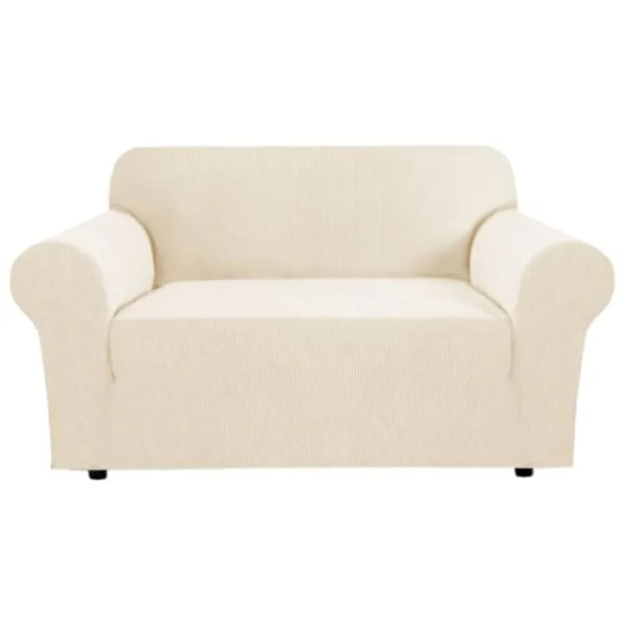 Copridivano Elasticizzato per Divano a 2 Posti, 1 Pezzo con Fondo Elastico, Tessuto Jacquard a Quadri, Larghezza 58"-70"