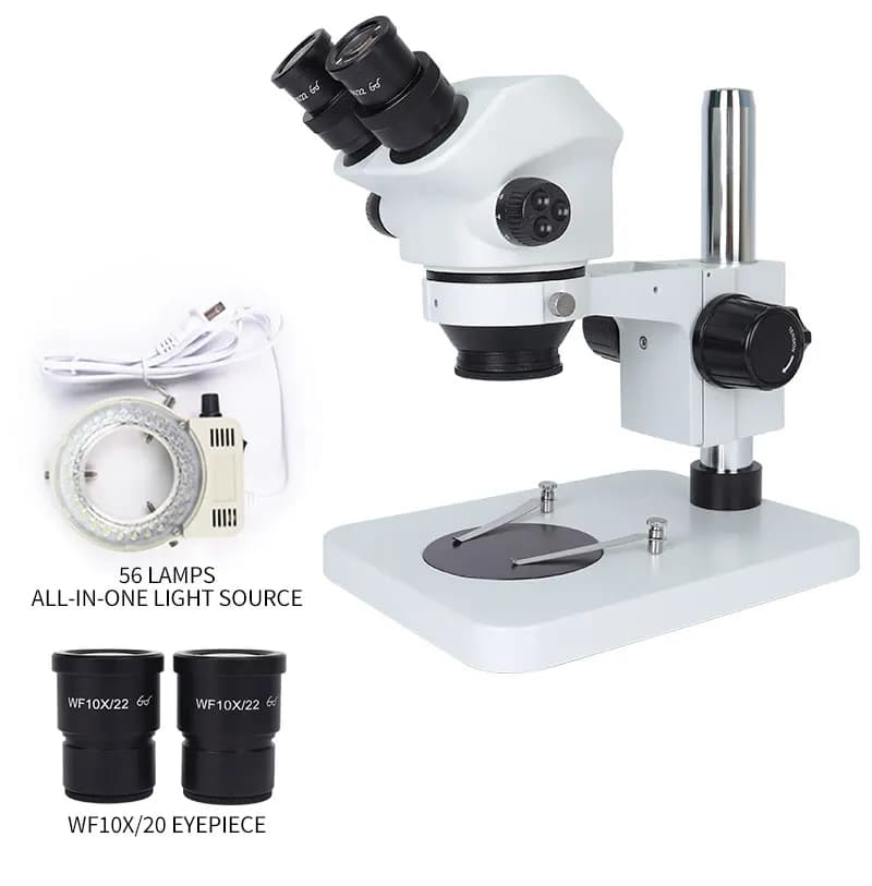 SANQTID TD-750 Trinocular Microscope 7-50X Times Continuous Zoom Binocular Microscope for Mobile Phone Jewelry Repair