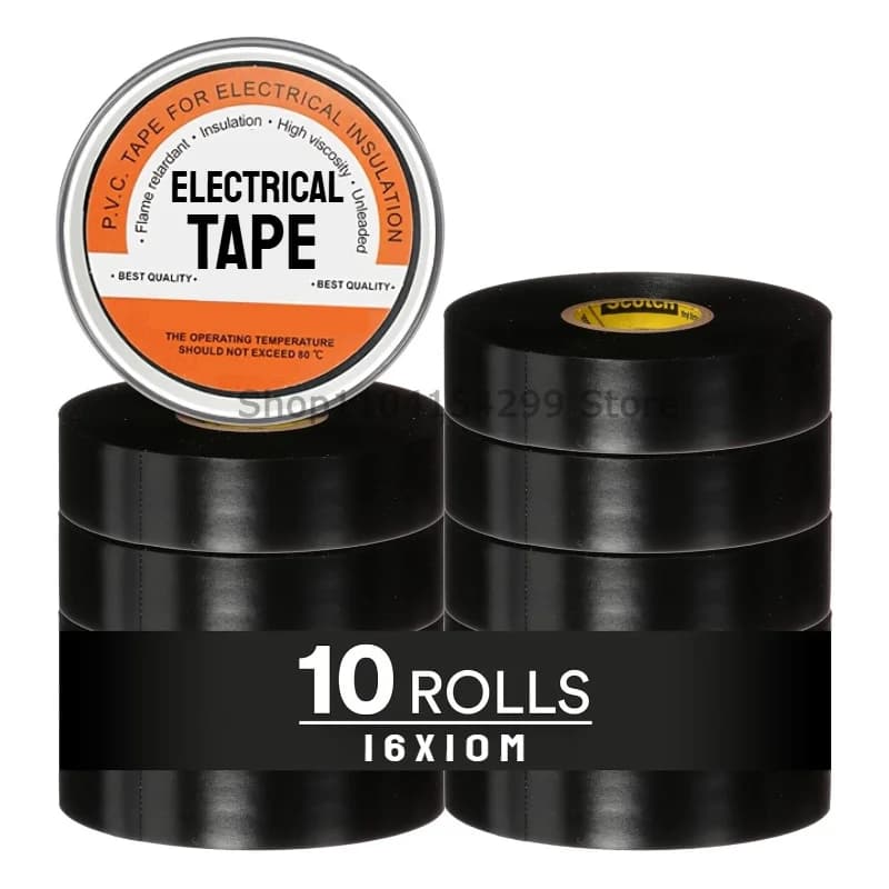 Nastro Isolante Elettrico in Gomma Nera Resistente alle Alte Temperature 10/100M, Adesivo Isolante Durevole e Morbido, per Uso Industriale