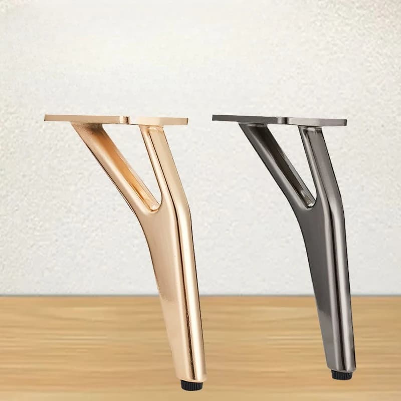 Gambe per mobili in metallo a forma di Y da 4 pezzi 15 cm Piedini di ricambio moderni Gambe per divani da tavolo affusolate resistenti Gamba decorativa per divano