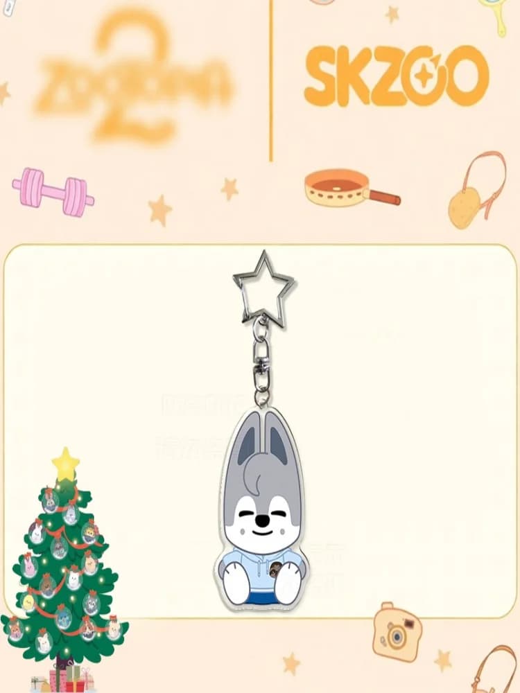 SKZOO Z 2 x STRAY KIDS Set di Portachiavi in Acrilico Edizione Limitata - Portachiavi con Simpatici Personaggi Animali - Regalo di Natale Ideale
