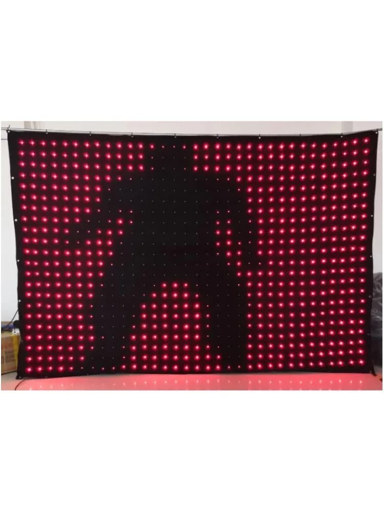 Tenda per visione DJ con display a LED flessibile in tessuto video LED 2X 3M P9cm con controllo DMX/PC per eventi e spettacoli