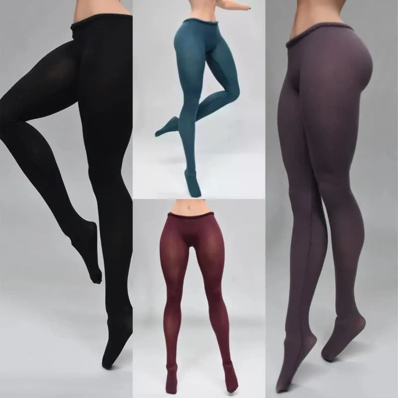 Calze Collant Elastiche in Seta Ghiaccio e Pantaloni Yoga Modello per Action Figure Femminili Scala 1/6 per Corpo da 12 Pollici AT202 TBL S52