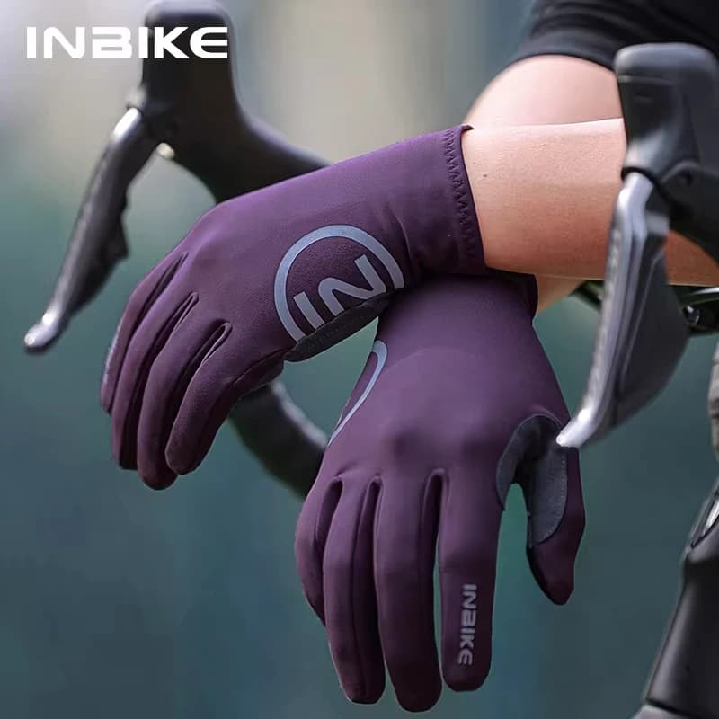Guanti da Ciclismo INBIKE 2024 con Imbottitura in Gel per Uomo, Guanti Invernali in Pile per Bici da Strada, Guanti MTB a Dita Intere con Touchscreen, Accessori per Bicicletta