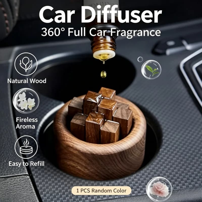 `Fireless Beech Wood Reed Diffuser Bottle, Eco Friendly Wooden Aromatherapy Oil Diffuser, Home Scent Decor for Bathroom Kitchen