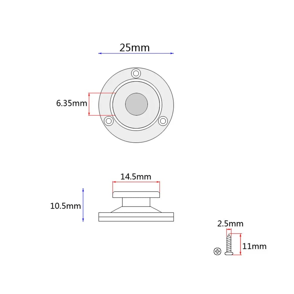 Chrome Screw Mount Endpin Strap Button Jack Plate for Acoustic Guitar Electric Bass Ukulele Output Jack Mounting External Screw