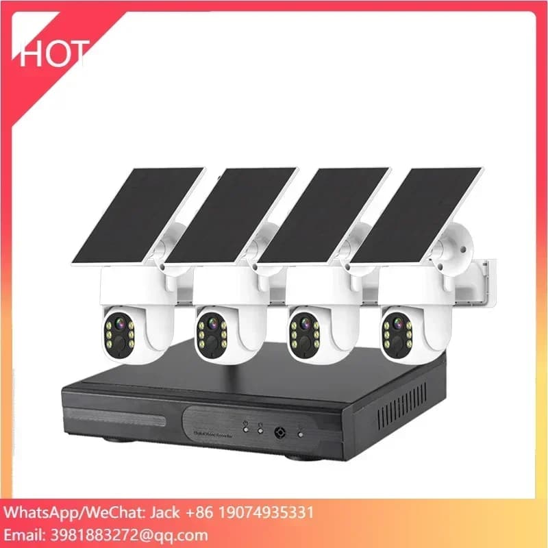 Telecamera di Sicurezza Rscamtom 4MP con Audio e Tracciamento Automatico, Impermeabile, Visione Notturna, Sistema di Sorveglianza CCTV WiFi PTZ a 8 Canali