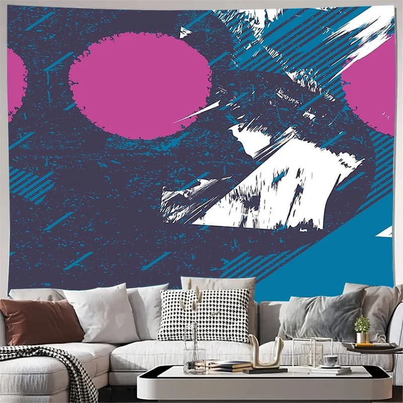 Anime tapestry wall hanging Japanese aesthetic decor manga art cool bedroom decor anime room aesthetic wall art trendy home deco