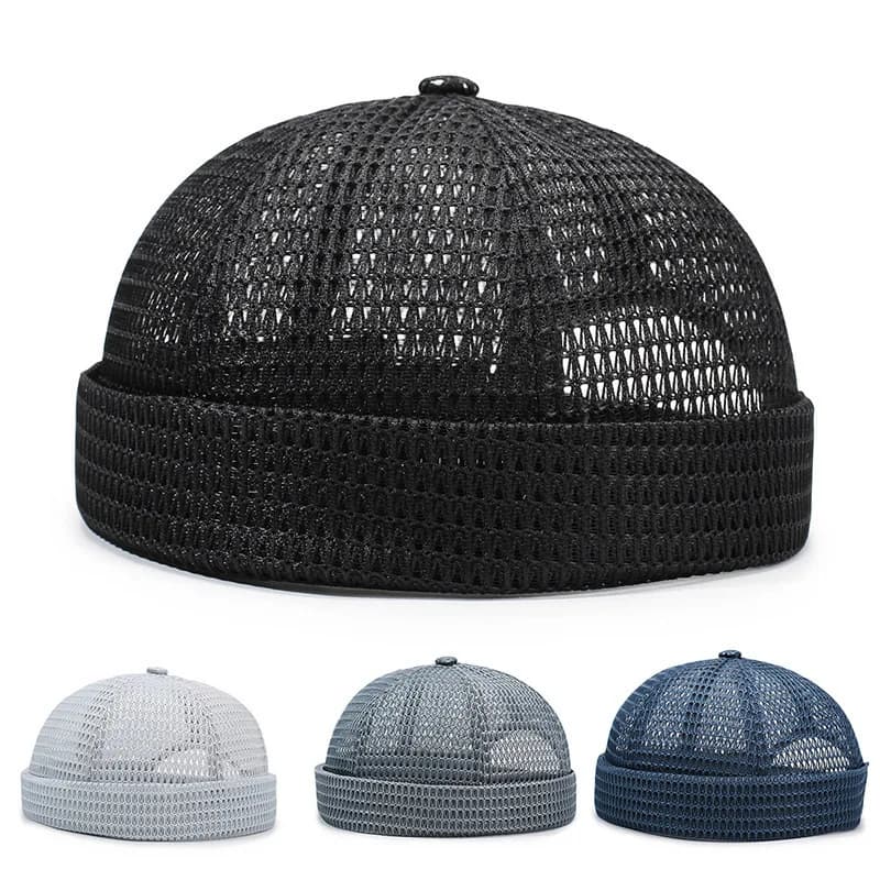 Cycling Breathable Mesh Brimless Cap Ultra-Light Docker Landlord Beanies Skull Hat Summer Men Women Running Hiking Sports Hat