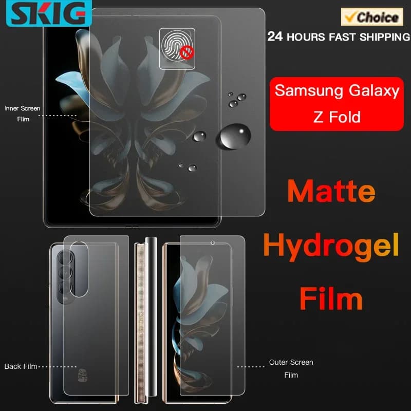 Pellicola Protettiva Opaca in Idrogel TPU Morbido per Samsung Galaxy Z Fold 7 6 5 4 3 2 5G, Protezione Completa per Schermo Interno ed Esterno e Cerniera