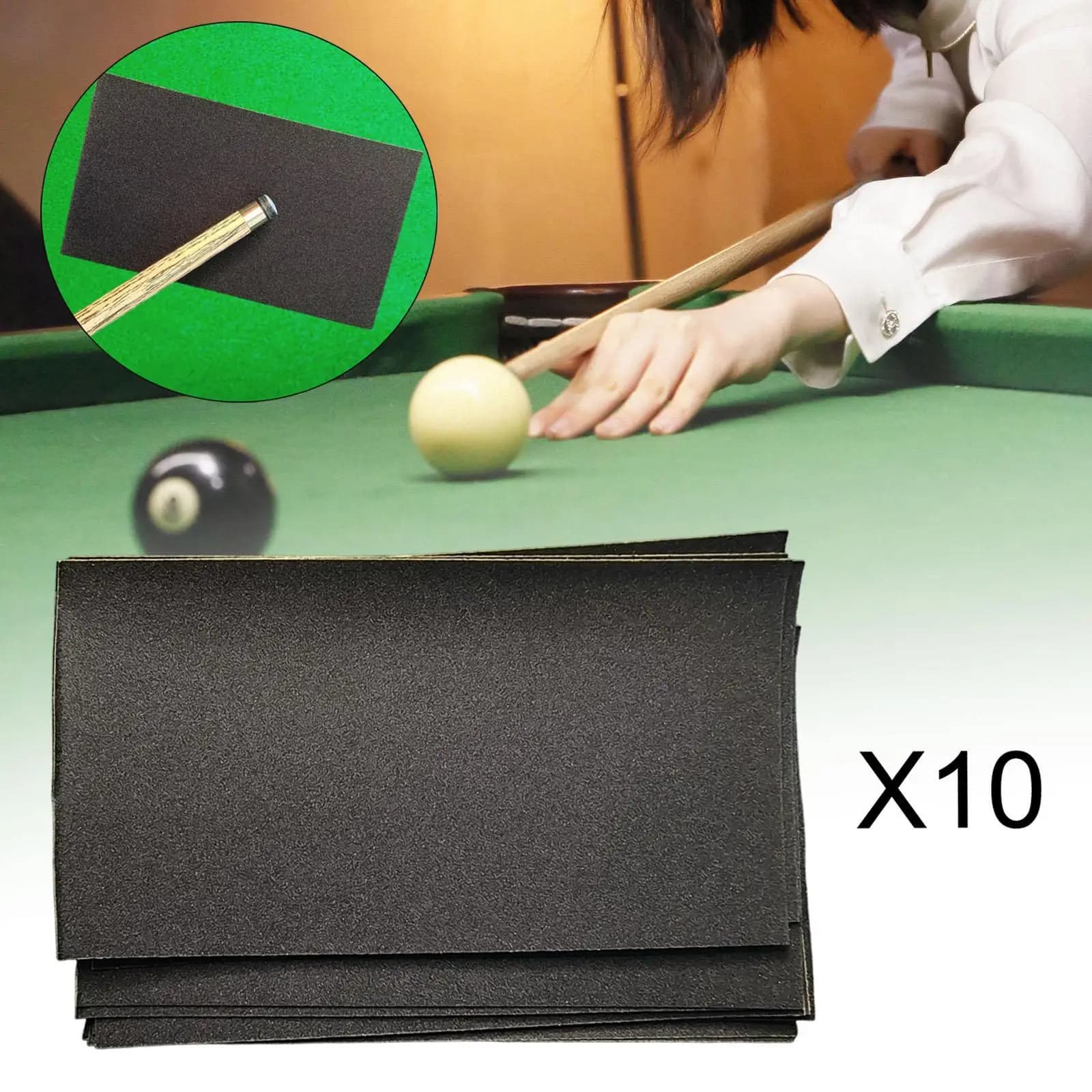 Pool Stick Shaft Sandpapers 3000 Grit Burnishing Papers Billiard Accessories Cleaning Tools for Cue Tip and Ferrule