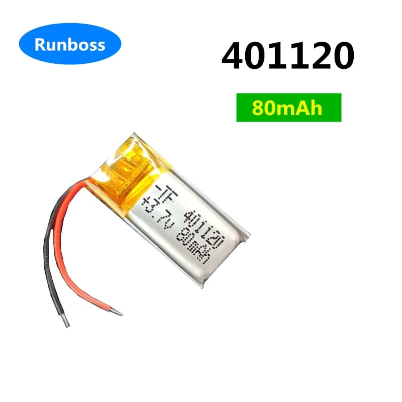 1-10 pz 80mAh 401120 batteria ai polimeri di litio per Xiaomi 401222 registratore registrar auricolare Bluetooth Mp3 MP4 GPS giocattolo Selfie Stick