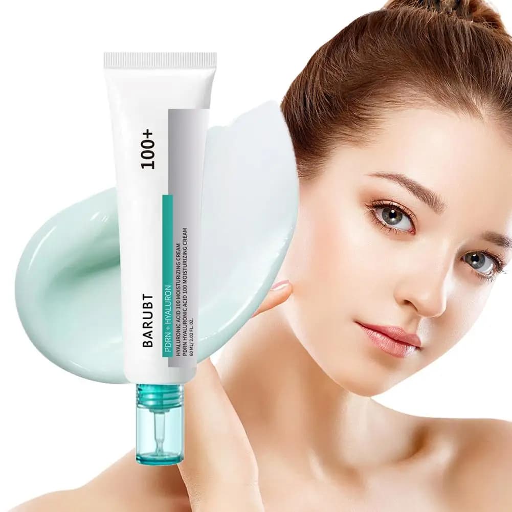 Crema Viso Idratante Profonda 60ml con PDRN e Acido Ialuronico 100, Crema Delicata al Collagene Illuminante per Occhi e Viso