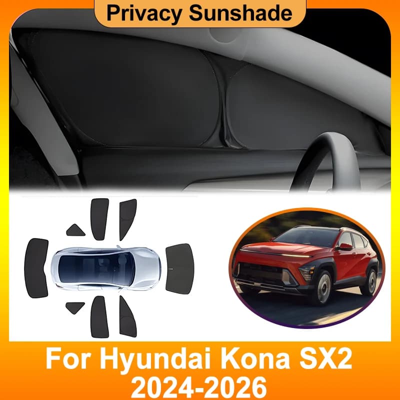 Auto Privacy Visiera Parasole Per Hyundai Kona SX2 Kauai MK2 2024 2025 2026 Lato Auto Parasole Luce che blocca Tende Parabrezza copertura