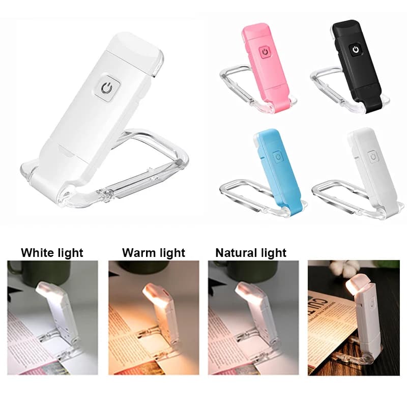 Eye Protection Reading Light with Clip -Rechargeable LED Book Lamp 3 Dimming Modes,Students&Book Lovers Flexible USB Desk Light