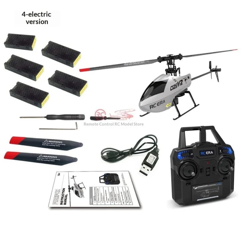 Elicottero RC ERA C129 V2 4CH a rotore singolo, modello elettrico in miniatura per ragazzi, con giroscopio a 6 assi a 2.4GHz, 3D Flip RTF