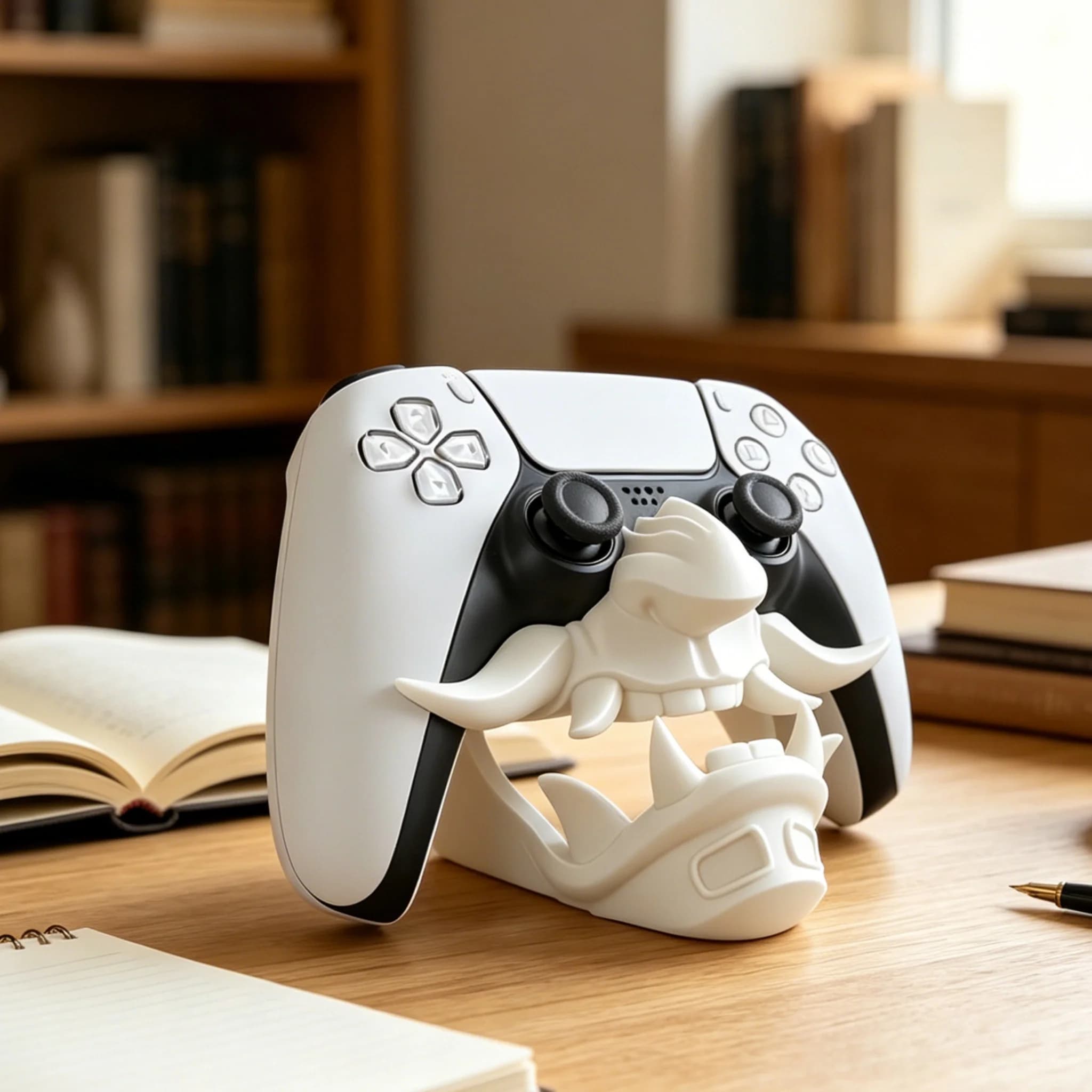 Demon Face PS5 Controller Bracket – Stable Non-Slip Base, Durable Gaming Equipment Organizer, Desktop Storage Accessory