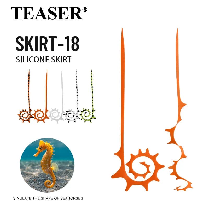 TEASER 5 pcs SKIRT-18 145mm Silicone Rubber Roller Groover for Trailer DIY Madai Jig Snapper Fishing baits Accessories Gonna Morbida in Silicone