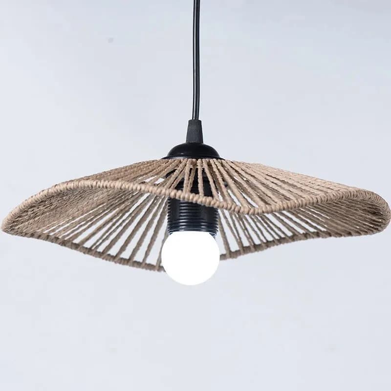 Paralume a sospensione corda di carta Rattan Boho paralume in vimini intrecciato a mano Home Deco Interior