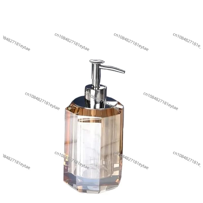 Dispenser di Sapone Liquido di Lusso, Bottiglia Trasparente in Cristallo per Gel Doccia e Shampoo, Accessori per il Bagno